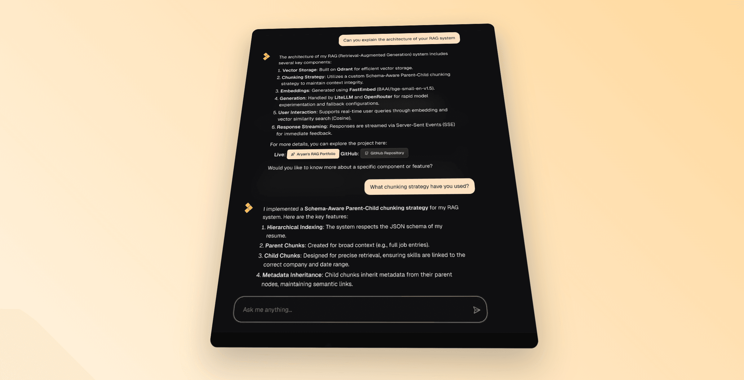Interactive AI portfolio